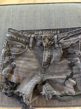 American Eagle Outfitters Distressed Gray Denim Shorts